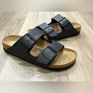 New W/ Box Birkenstock Arizona Black Birko-Flor R